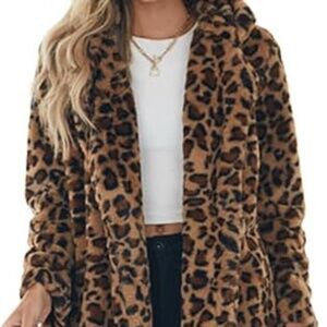 Leopard Print Faux Fur Jacket – Cozy Chic Statement Piece